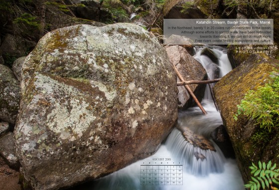 August 2013 Calendar desktop Katahdin Stream - Lech Naumovich Photography